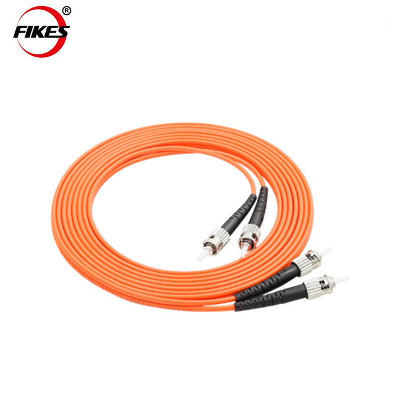 1m length ST to ST Duplex Multimode Fiber Patch Cord Orange Jumper  Cable 2.0mm