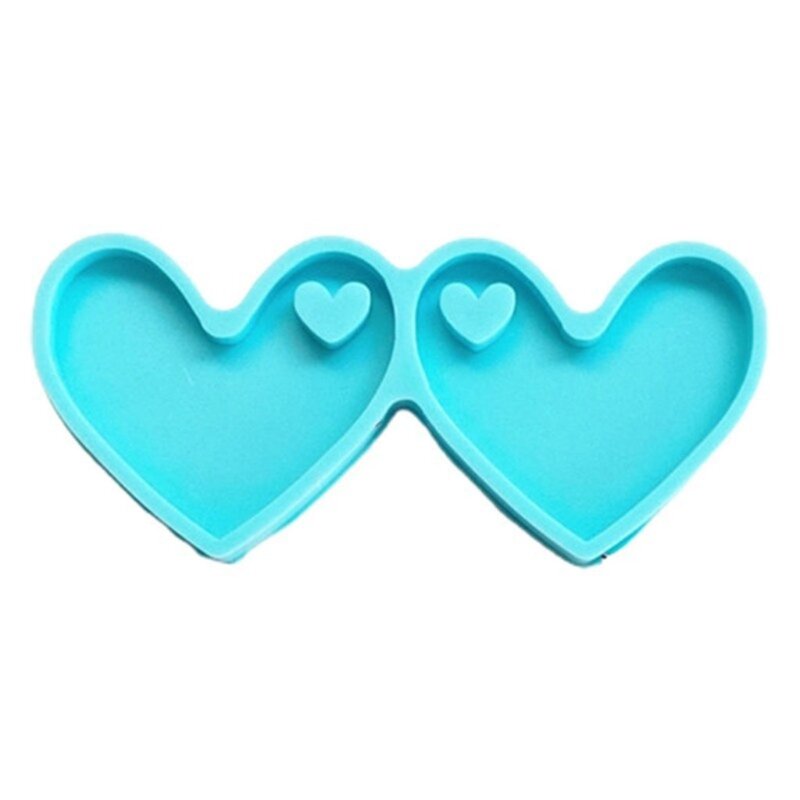 Love Heart Shape ต่างหูอีพ็อกซี่เรซินแม่พิมพ์จี้ซิลิโคนแม่พิมพ์ DIY หัตถกรรมพวงกุญแจหู Casting Tool