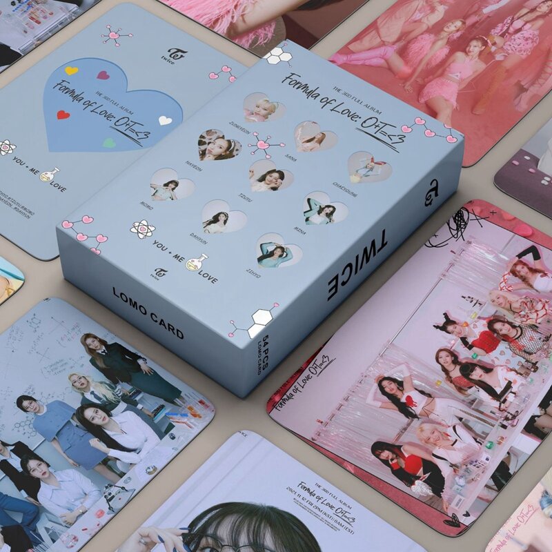 Kpop TWICE-Nuevo Álbum Faste of LoveO + T = 3, tarjeta Lomo HD, tarjeta fotográfica impresa, tarjetas de fotos de álbum pequeño para colección de fanáticos, 54 piezas por juego