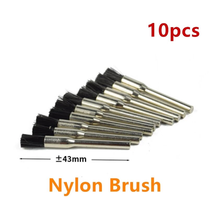 10pcs/lot Mini Brushed Burr Welding Metal Surface Pretreatment Steel Wire Brushes Brass brush Polishing Wheel Nylon Brush Tools