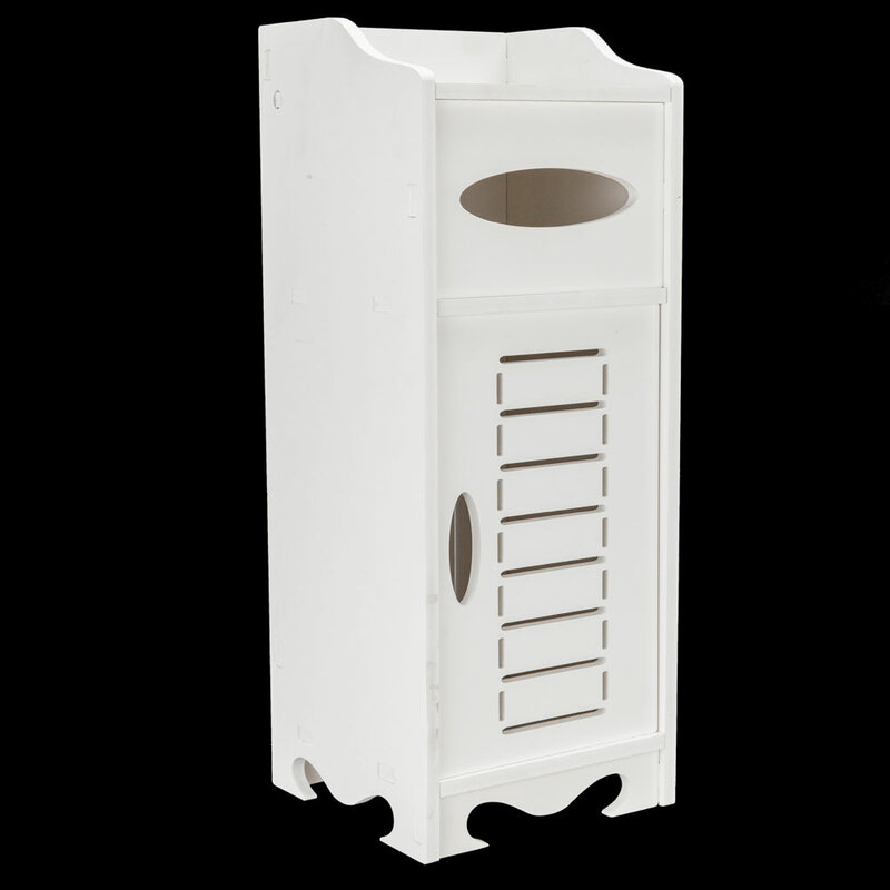 【US Warehouse】Waterproof Single Door Bathroom Cabinet White  Drop Shipping USA
