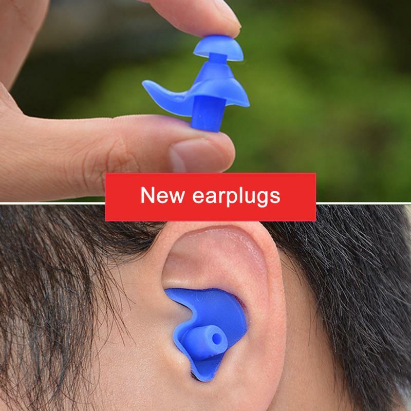 1 par tampões de ouvido natação à prova dwaterproof água esportes tampões de ouvido adulto silicone profissional macio encaixotado tampões de ouvido
