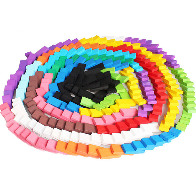 Ensemble de jouets Institution Domino en bois, matériel montessori éducatif, accessoires orgues, blocs arc-en-ciel, puzzle pour enfants,