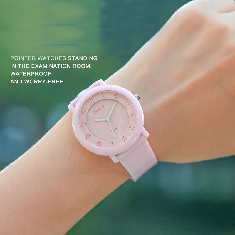 Relógio do esporte para meninos meninas relógio de pulso à prova dwaterproof água estudante analógico simples pulseira de silicone ultra-fino relógios de quartzo feminino presente