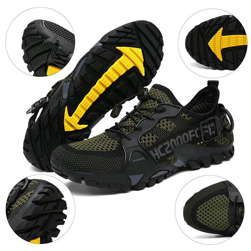 JIEMIAO-Chaussures de randonnée coordonnantes respirantes pour hommes, bottes de l'armée Dulskip, baskets d'entraînement dans le désert, chaussures de trekking en plein air