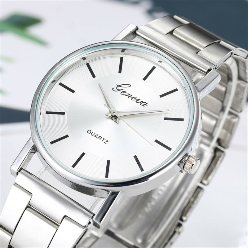 Модные женские роскошные часы кварцевые часы из нержавеющей стали с двумя циферблатами браслет наручные часы женская одежда часы Reloj Mujer