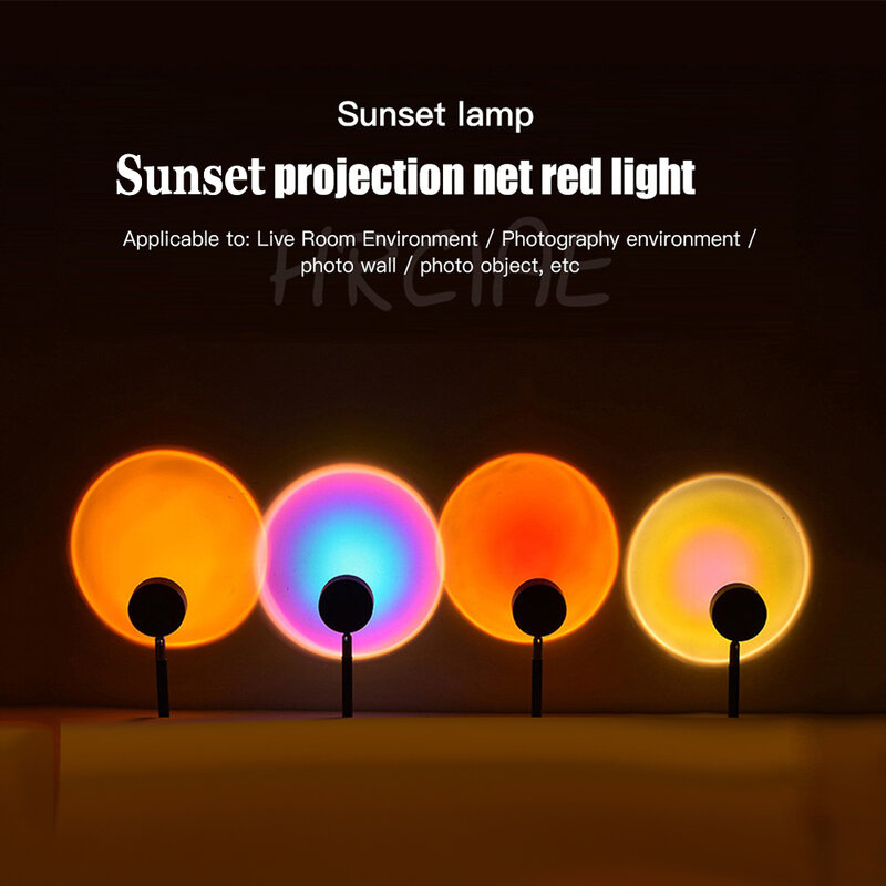Projekcja słońca nocne światła transmisja na żywo tło 270 ° obrotowy projektor atmosfera tęcza dekoracja lampy do sypialni