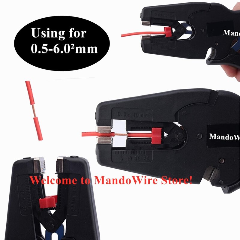 MandoWire automatyczne szczypce do zdejmowania izolacji i przecinak uniwersalny kaczy dziób przewody elektryczne szczypce do ściągania izolacji kabel Crimper Strippers Tools