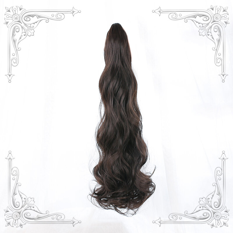 Średniej długości kręcone pojedyncze skrzyp włosy niewidoczne bezśladowe włosy ogon kobieta peruka akcesoria na imprezę Cosplay