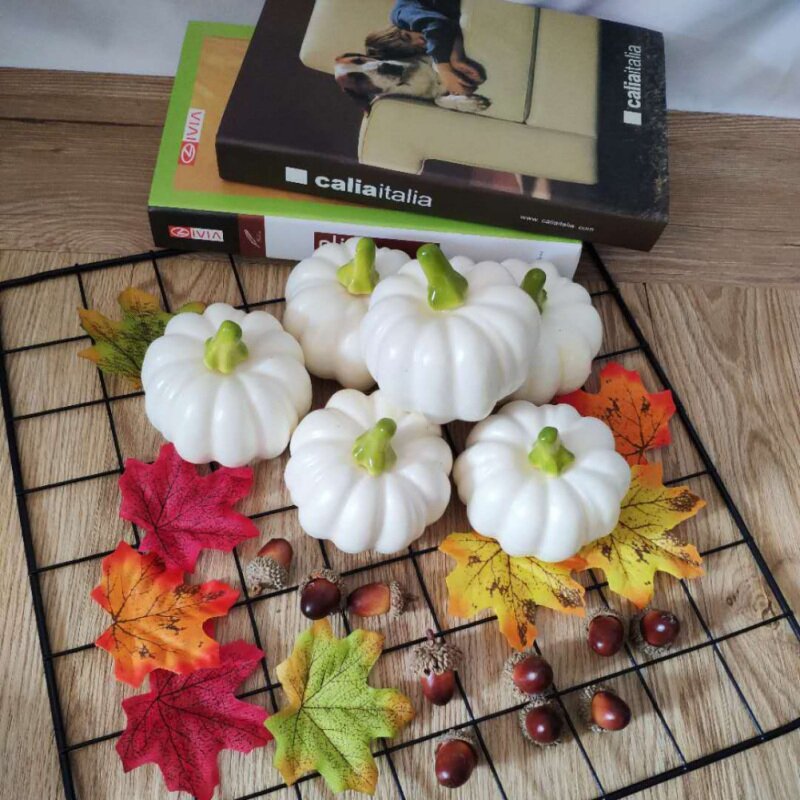 2021 New 12PCS Halloween Artificial Pumpkins Set Lifelike Fall Harvest Halloween Thanksgiving Home House Kitchen Decorations