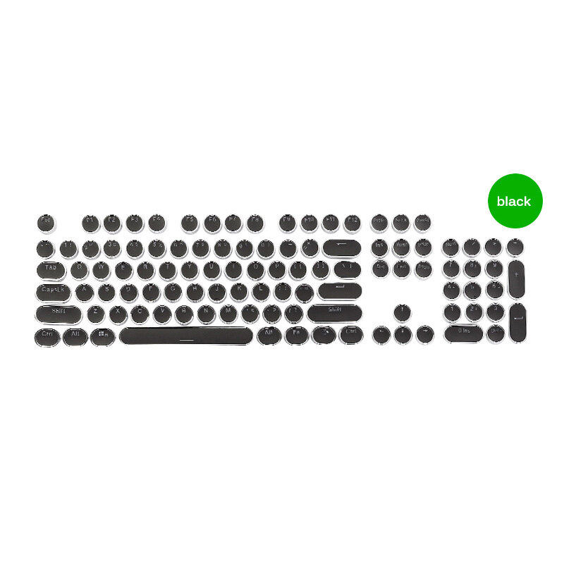 Mechaniczne klawisze z fantazyjną klawiaturą LED do gier Steampunk maszyna do pisania okrągły klucz Cap 104 klawisze do podświetlanego klasycznego odtwarzacza stylizowane