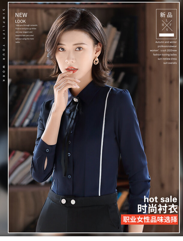 Деловая женская рубашка с длинным рукавом в Корейском стиле офисная облегающая стройнящая элегантная белая женская рубашка с квадратным в...