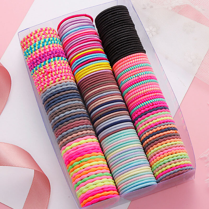 50 sztuk/zestaw dziewczyny kolorowe podstawowe elastyczne gumki do włosów dzieci śliczne kucyk Holder gumką pałąk Scrunchies...