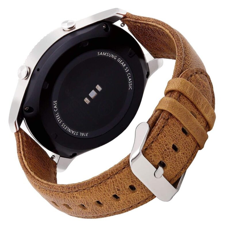 Correa de cuero para Samsung Galaxy watch, banda de 22mm para Samsung Galaxy watch de 46mm, Gear s3 Frontier, pulsera de cuero, Huawei watch GT, Grea S 3 de 46mm