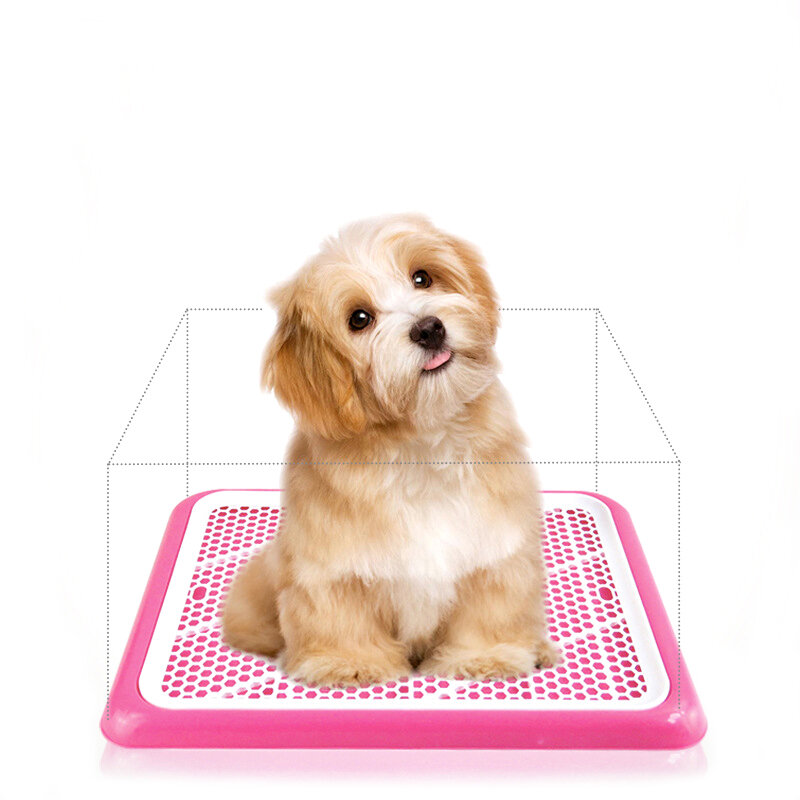 Toliet portátil de plástico para entrenamiento de mascotas, esterilla de inodoro con Pilar, orinal para perros, bandeja de inodoro, entrenador urinario