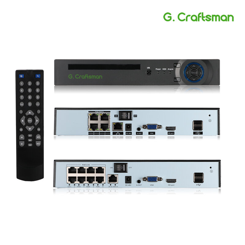 XMeye-grabador de vídeo de red Onvif, 4 canales, 8 canales, NVR POE de 5MP, reconocimiento facial, H.265 + Onvif, 1 HDD, 24/7, cámara de grabación IP, sistema Onvif P2P