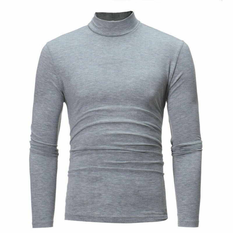 Brand New Gothic Men Turtelneck Sweater Pullover Long Sleeve Stretch Slim Basic Sweater Turtleneck Male Blouse Spring Clothes