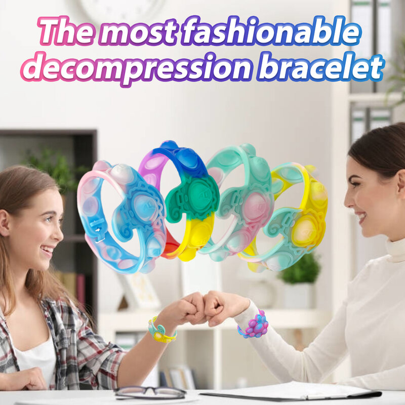 【20pack】Pop Bracelet, Pop Bubble Bracelet Wearable, Fidget Poppers Bracelet Help Kids Adults with Autistic & ADHD