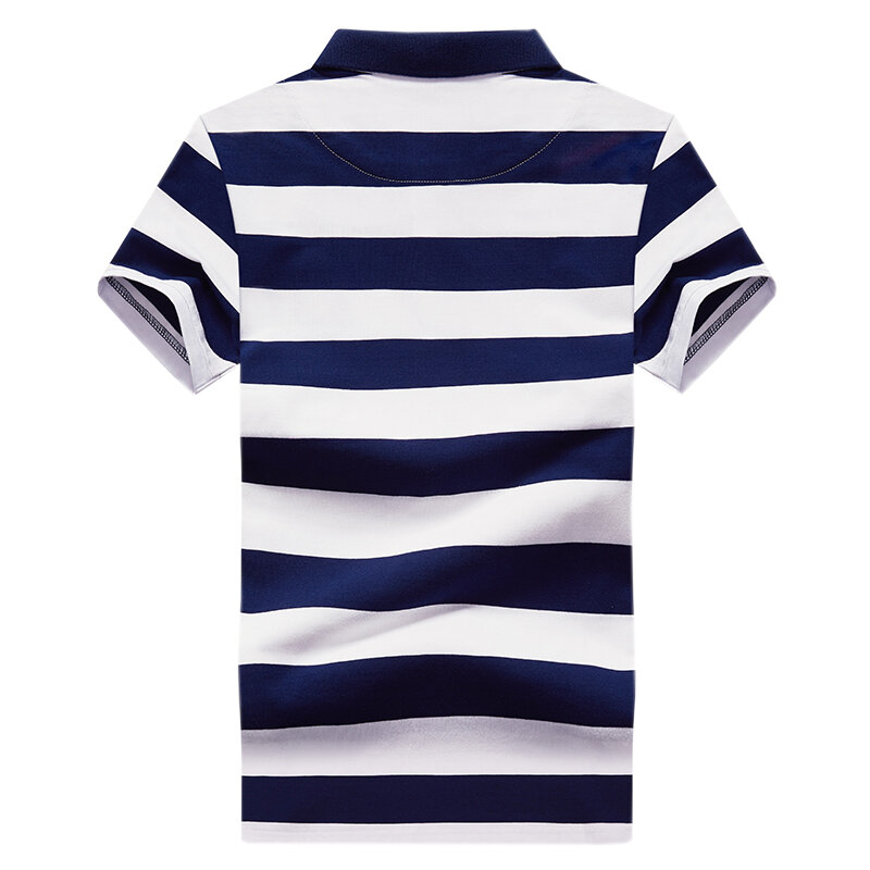 Stripe Polo Camisa de Algodão Dos Homens de Negócios de Moda Polo Homens 2021 Verão Nova Dos Homens Do Polo Ocasional Bordado Camisa Pólo Homens Tamanho Grande