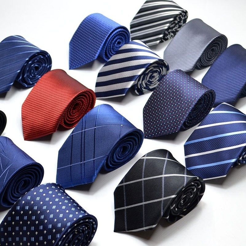 New Mens Tie Fashion Stripe 8cm Jacquard Necktie Accessories Daily Wear Cravat Wedding Party Gift Ties for Men One Size