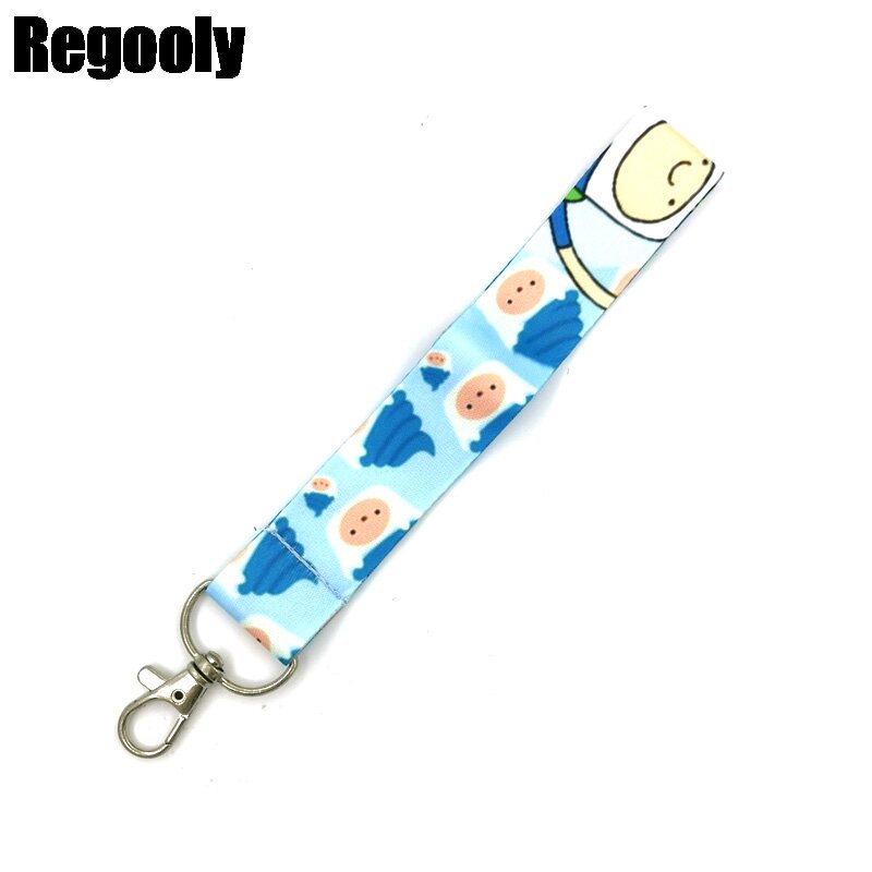 Blue Cartoon Character Lanyard Credit Card ID Holder Bag Student Women Travel Card Cover Badge Car Keychain Decorations