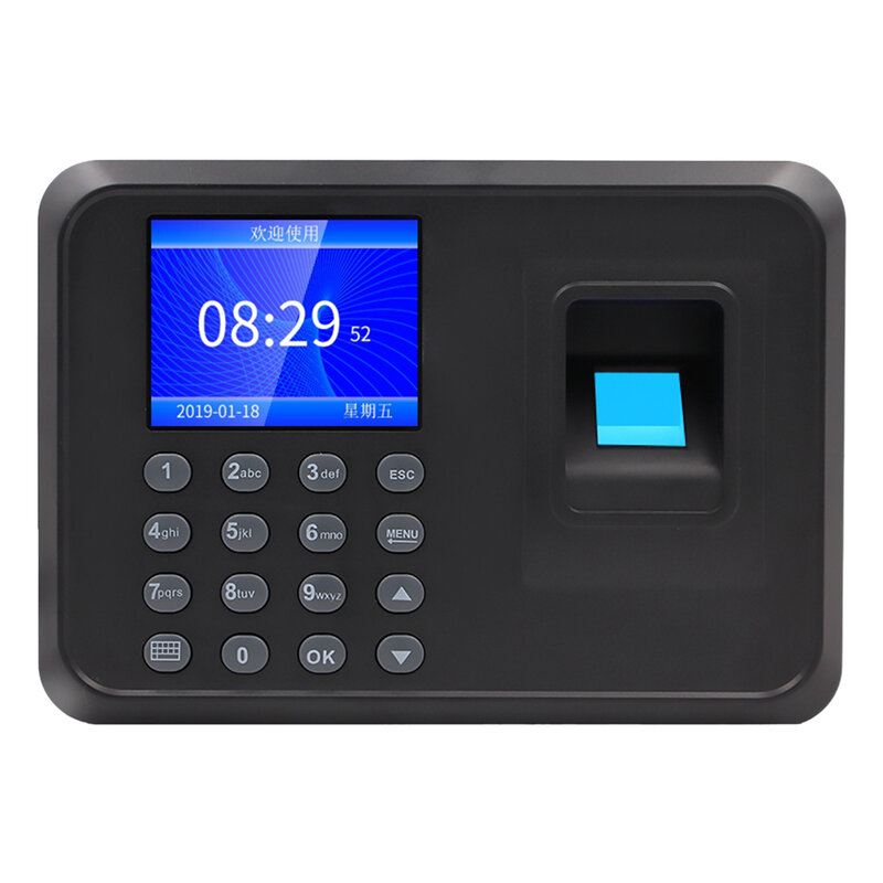 2022.Portable Biometric Attendance System Fingerprint Reader Time Clock Employee Control Machine Electronic Device, Elegant