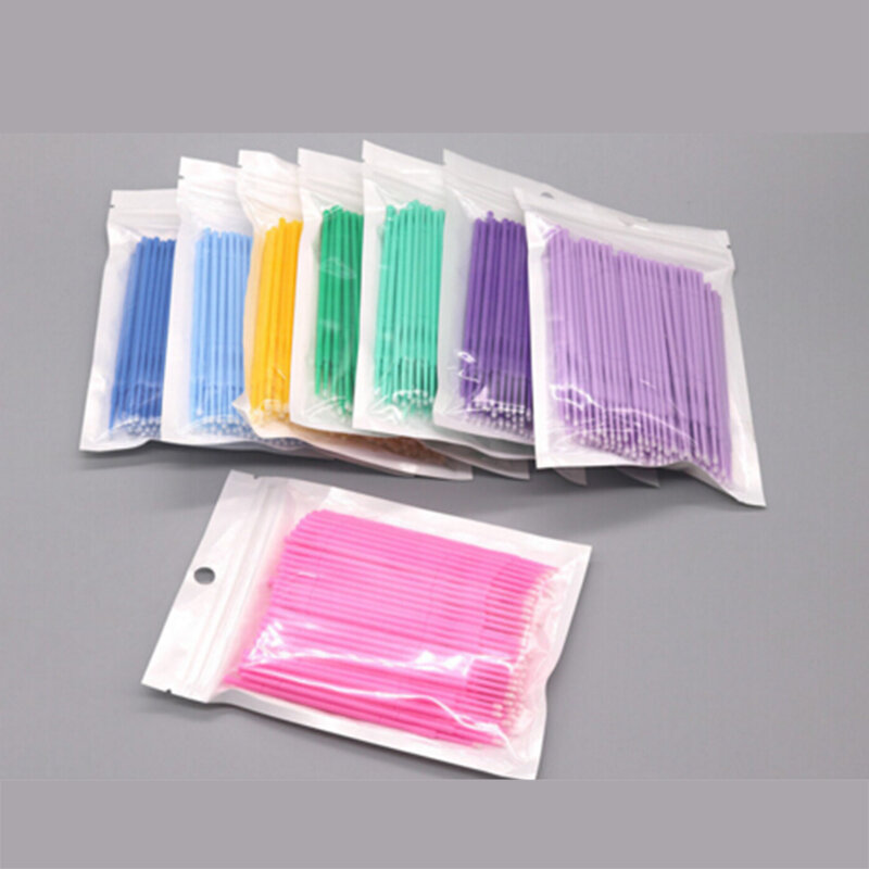 100Pcs Disposable Eyelash BrushแปรงทำความสะอาดEyebrow Lipตั้งครรภ์Eyelash SwabพิเศษสำหรับTattoo Cotton Swab