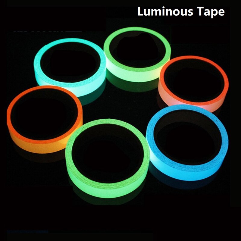 1.5 2 cm Green Reflective Glow Tape Self-adhesive Sticker Removable Luminous Tape Fluorescent Glowing Dark Striking Warning Tape