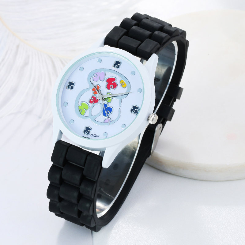 Relógio casual de urso de silicone, relógio masculino de marca famosa da moda para esportes ao ar livre
