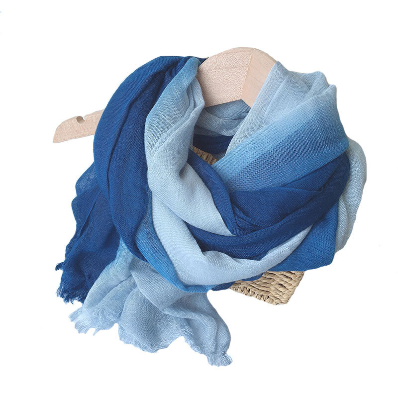 Шарф из чистого хлопка с постепенной сменой весны и осени тонкая ретро шаль женский шелковый шарф шаль для путешествий от солнца