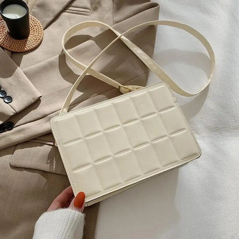 Shoulder Bags Women Bag Crossbody Bags for Women Handbag  Purse Fashion 2021 New Chocolate Retro Designer Bag PU Leather Lattice