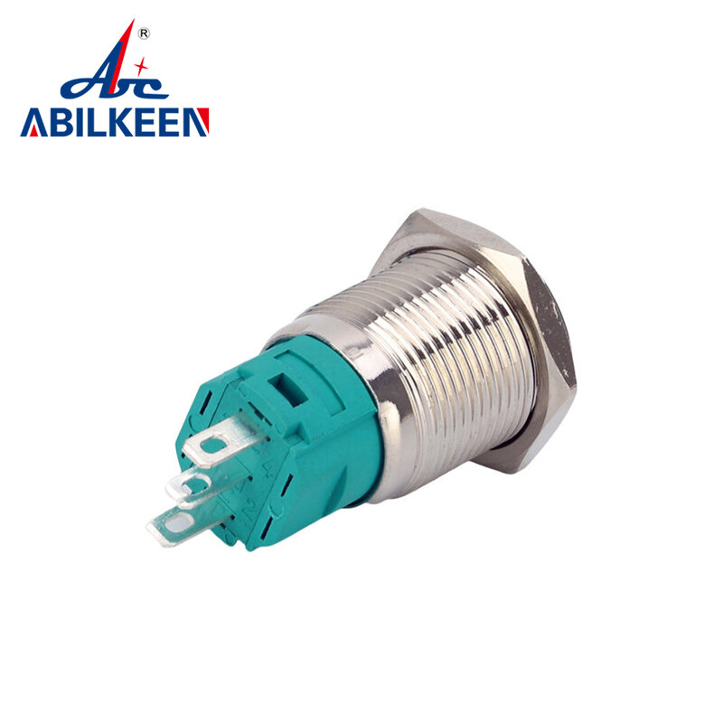 Металлический кнопочный переключатель ABILKENN 16 19 22 мм, мгновенный переключатель, фиксирующий переключатель цепи управления имеет свет