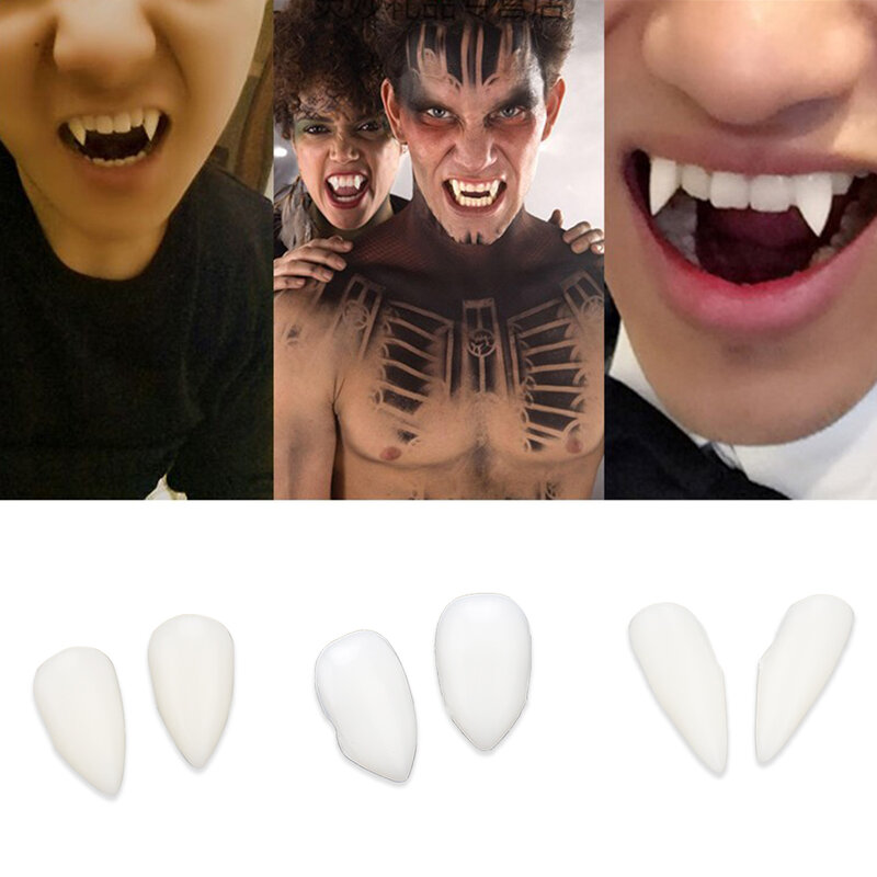 Bricolage respectueux de l'environnement résine Halloween Costume accessoires fête 1 paire 4 taille prothèses dentaires accessoires Vampire dents crocs