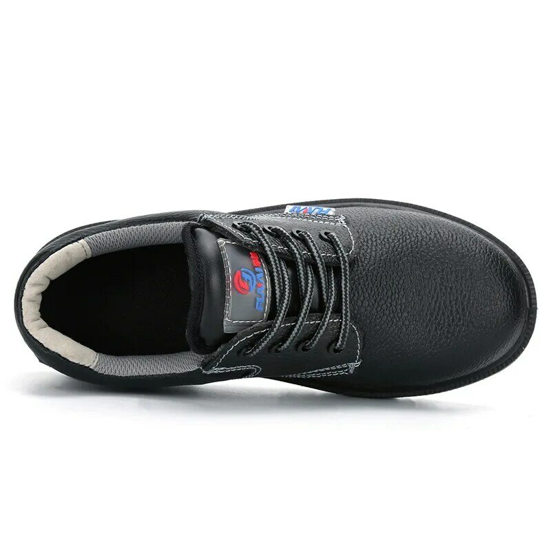 FANAN-zapatos de seguridad para el trabajo para hombre, botas de trabajo antideslizantes con punta de acero, antirrotura, de cuero genuino, envío gratis