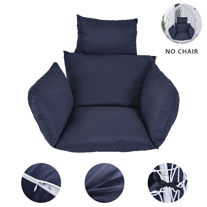 ハンモック椅子クッションパッドロッキングスイングガーデン屋外ソフトバスケットシートクッション寝室の吊椅子バック枕 (無ハンモック)