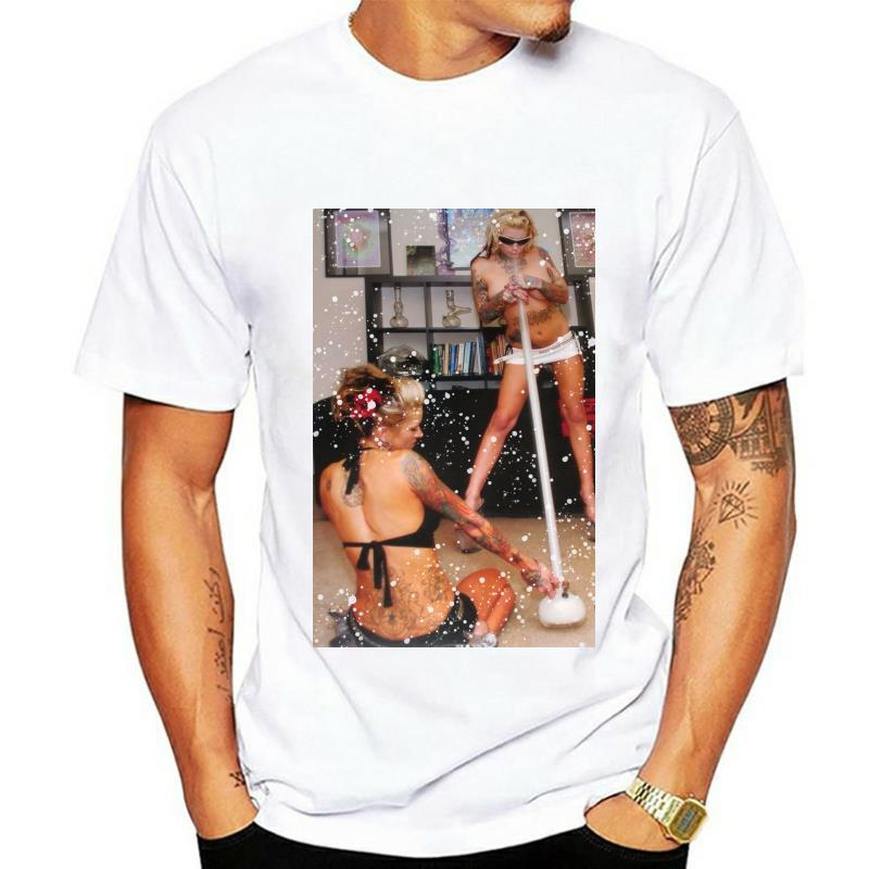 Mannen T-shirt T-shirt Enorme Bong En Getatoeëerde Sexy Meisjes Witte T-shirts Vrouwen T-shirt