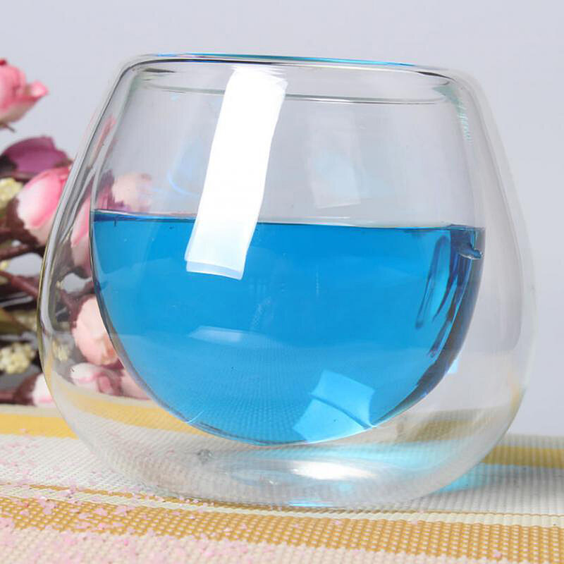 Прозрачная термостойкая боросиликатная двухслойная стеклянная прозрачная пивная чашка