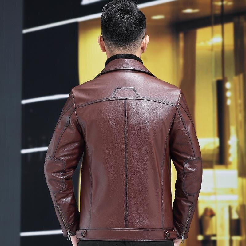 Мужские осенние куртки из натуральной кожи 2021, мужские мотоциклетные пальто большого размера, мужские пальто из натуральной овчины O25