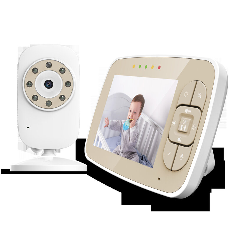 جهاز مراقبة الطفل اللاسلكي 3.2 بوصة ، جهاز مراقبة الطفل مزود بعزل حراري ، جهاز مراقبة للرؤية الليلية ، جهاز اتصال داخلي ثنائي الاتجاه