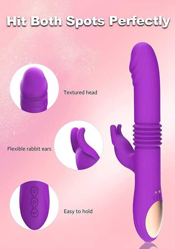 Thrusting Vibrator กระต่าย Dildo สำหรับผู้หญิง,Clitorals เครื่องกระตุ้นผู้หญิง Pleasure,หมุน G Spot Vibrator เพศของเล่น