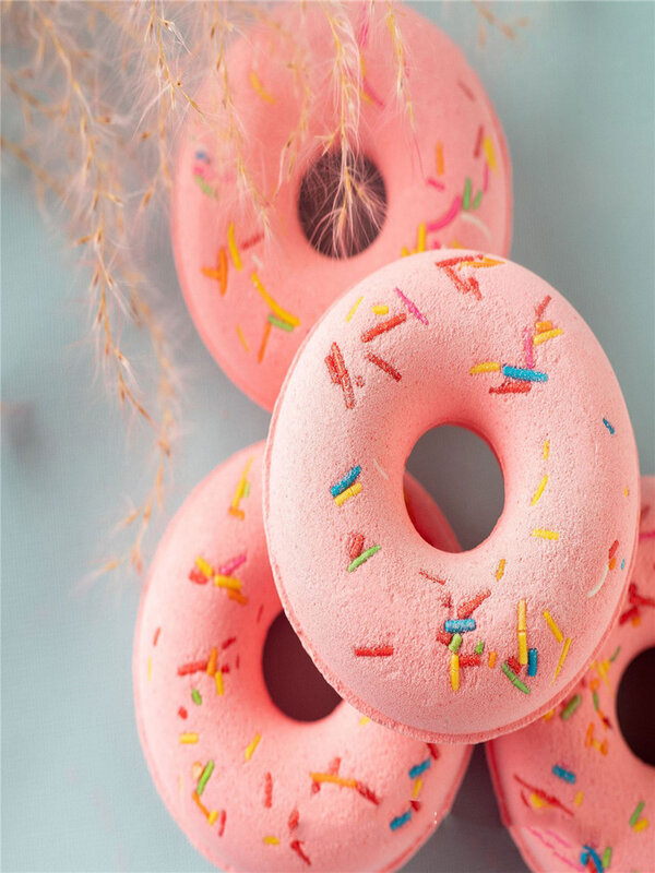 1Pc Creative Donut เกลืออาบน้ำอาบน้ำ Ball Bubble Bath ผลิตภัณฑ์สำหรับผ่อนคลายร่างกายและบรรเทาความเมื่อยล้า