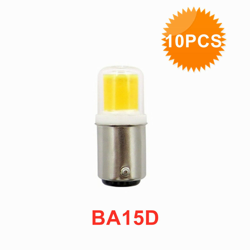 10 sztuk/partia żarówki LED B15, możliwość przyciemniania 5W odpowiednik 50W Halogen, AC110V/220V, BA15D Bin-pin baza, żarówki COB do oświetlenia domu