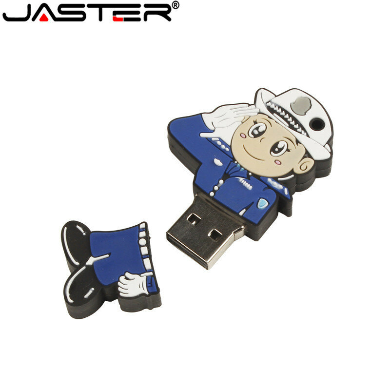 JASTER New arrival police man usb flash drive traffice police pendrive 4GB 8GB 16GB 32GB 64GB gift memory stick