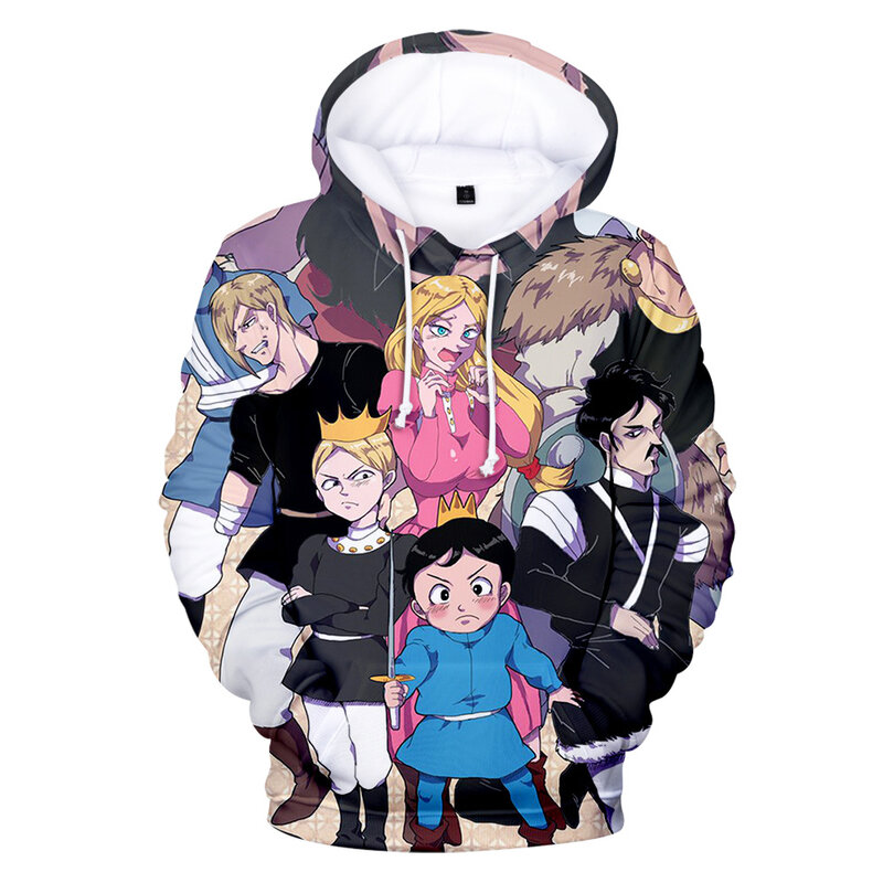 Sudadera con capucha de dibujos animados para hombre, suéter holgado de gran tamaño, con estampado de rey, 2021