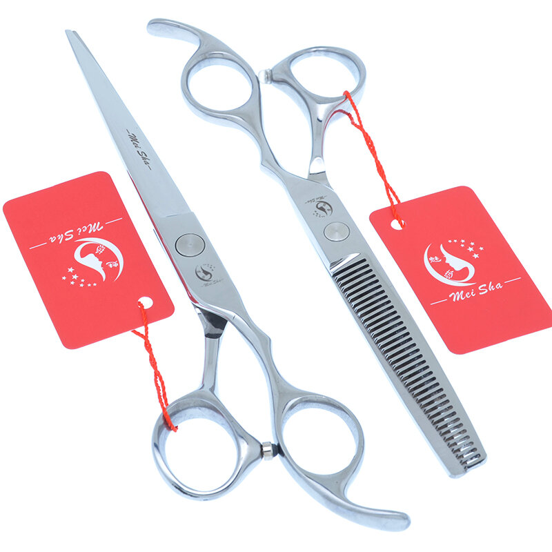 Meisha tijeras de pelo de 7 pulgadas, conjunto de tijeras de corte y corte de peluquero, tijeras de peluquería de acero japonés, herramientas de corte de cabello A0128A