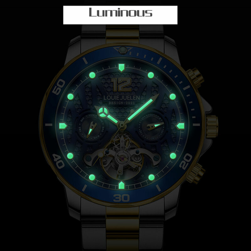 Relógio masculino relógio de pulso mecânico automático relógios dos homens 2021 marca superior luxo 30m relógio de aço inoxidável à prova dwaterproof água masculino