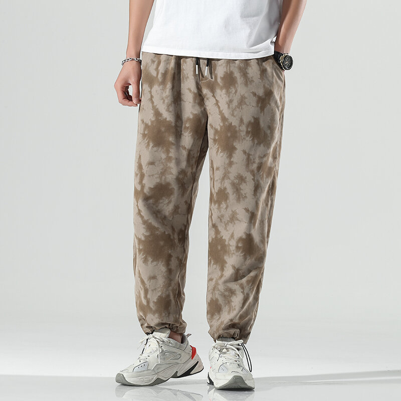 Men Fashion Camouflage Trousers Elastic Waist Casual Pants for Men Streetwear Loose Jogger Trousers Men Pantalones