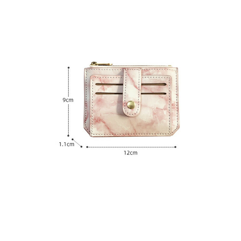 Moda damska cienki identyfikator firmy etui na karty kredytowe Zipper marmurowy wzór kreatywny Slim portfele portmonetki kieszonka na gotówkę Case 2021