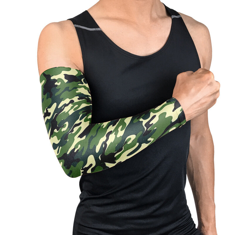 Nova camuflagem esportes manga para homens verão equitação ao ar livre proteção solar manga protetor braço guarda escondido tatuagem braço mangas