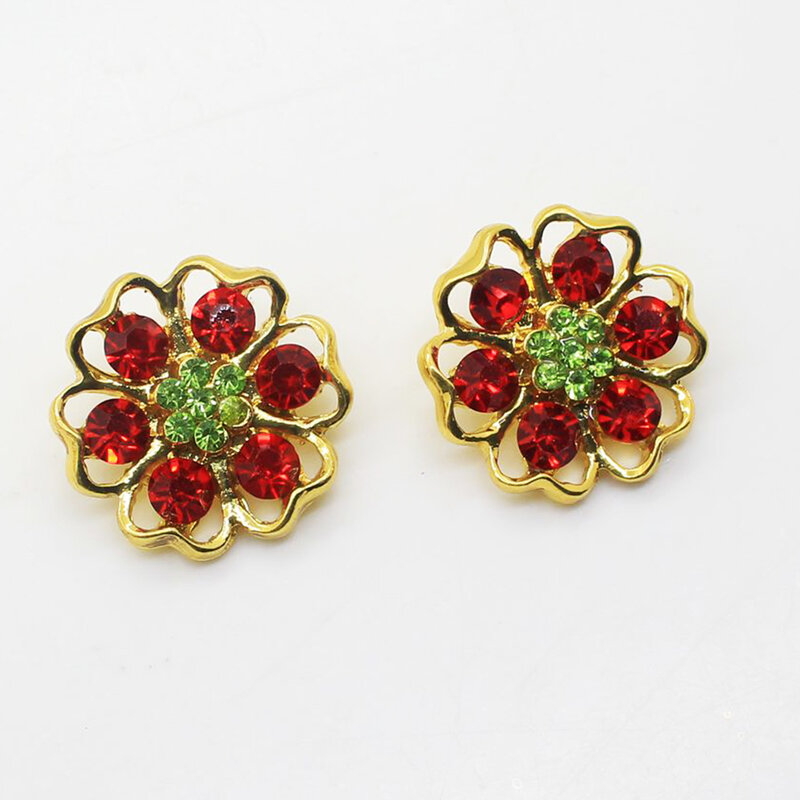10pcs cristal flor strass enfeite de botões de costura para artesanato decoração